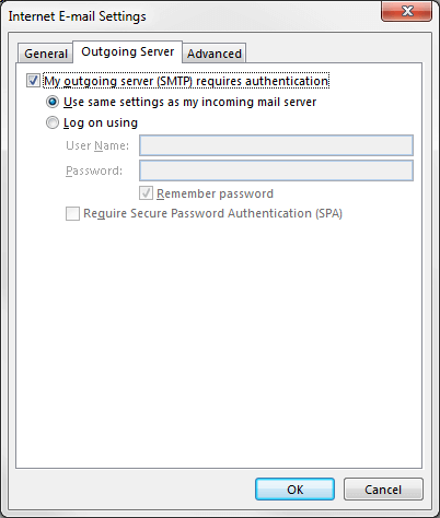 internet email setting