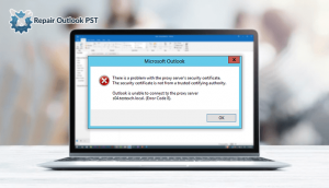 Outlook unable to connect to proxy server