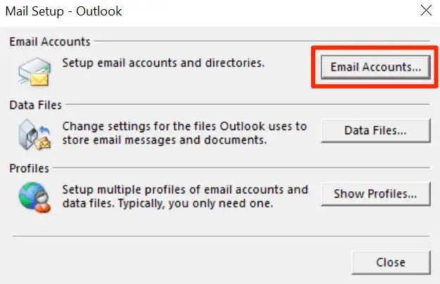 choose email account